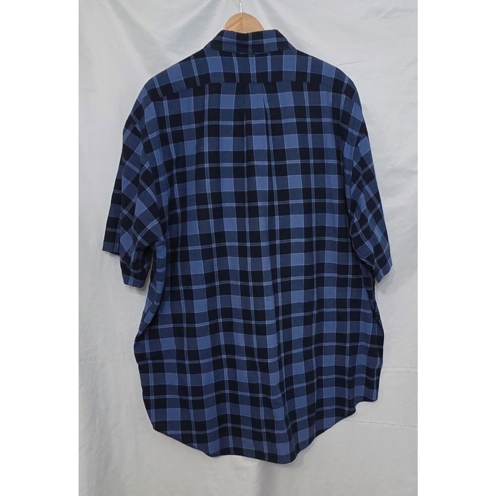 Ralph Lauren Golf Tilden Blue Plaid Short Sleeve Preppy Button-Up Shirt Size XL - Picture 2 of 4